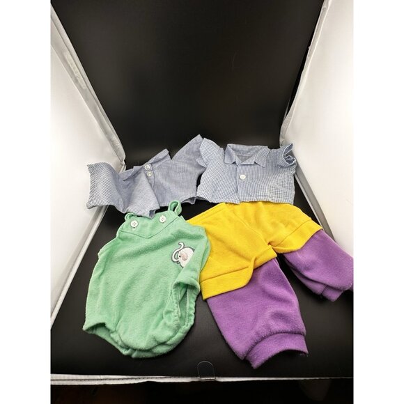 Vtg 1983 Cabbage Patch Kids Coleco TLC Boy Elephant Romper Gingham 16” Dolls - Picture 1 of 16